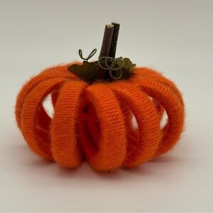 Rustic Yarn Wrapped Pumpkin Decor Fall Decorations Autumn Halloween Orange New